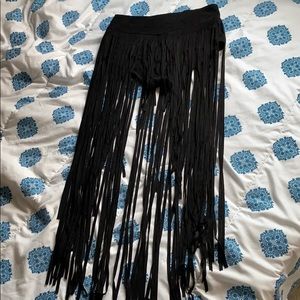 high waisted velvet string skirt